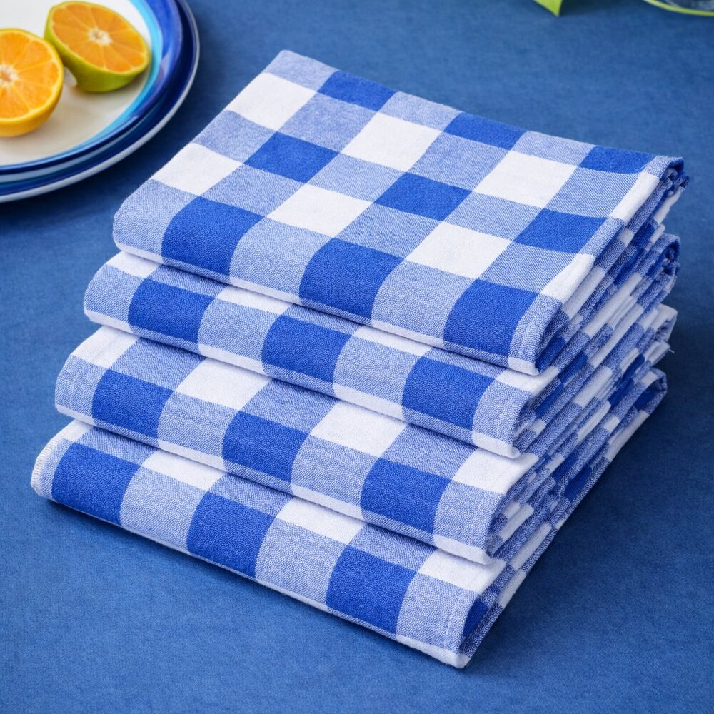 100% Cotton Kitchen Towels Cotton Pack of 4 Pieces, 71 x 71 cm High Absorbent